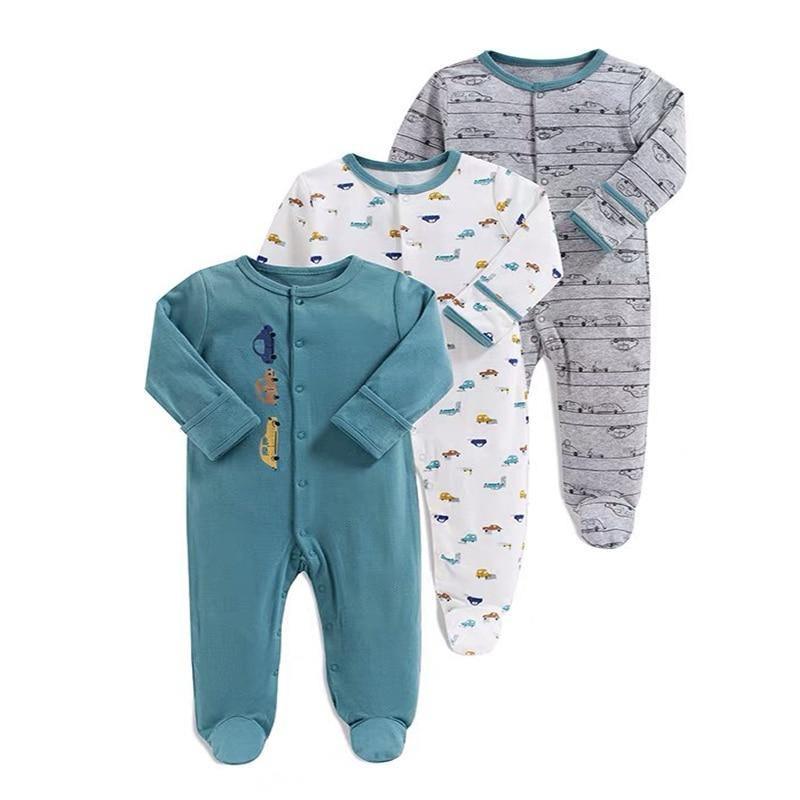 3pcs Set Baby Romper Newborn Sleep suit Flower Baby Rompers Infant Baby Clothes Long Sleeve Newborn Jumpsuits Pajamas for Kids - Fabs things