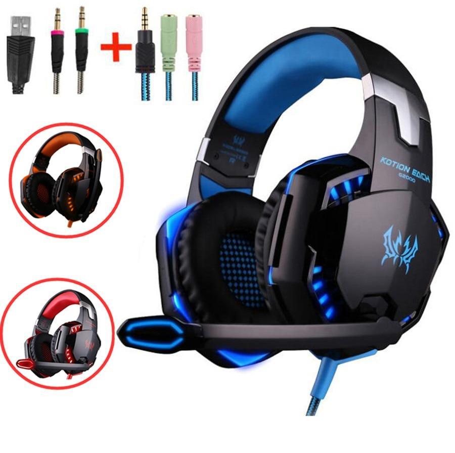 NEW STEVVEX Modern G2000 G9000 Gaming Headsets Big Headphones with Light Mic Stereo Earphones Deep Bass for PC Computer, Laptop and Gaming - Fabs things