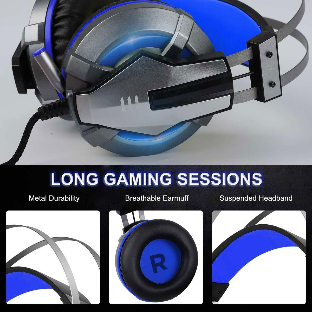 NEW Trend  Gaming Headset Gamer Ear Wired Headphones for Smartphone/PS4/PC/Xbox with Retractable Rotate Microphone and LED Light - Fabs things