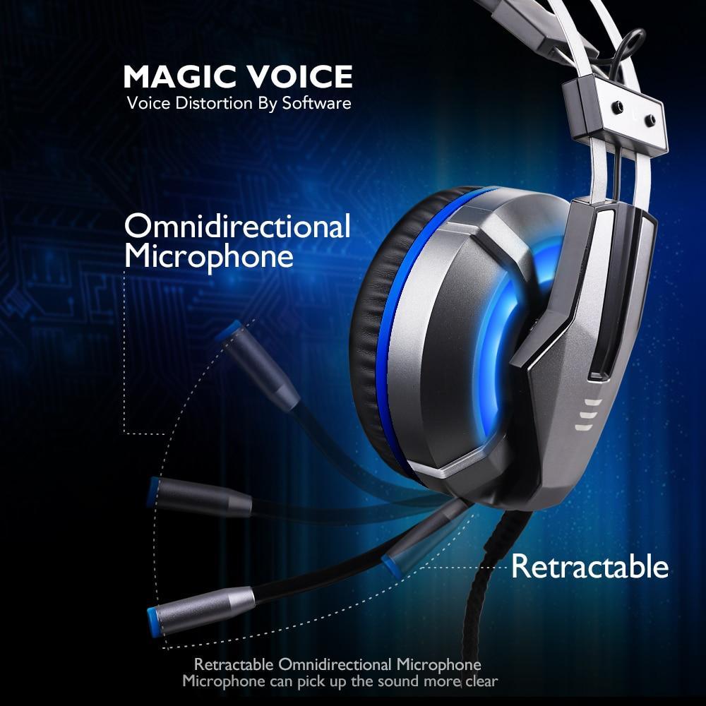 NEW Trend  Gaming Headset Gamer Ear Wired Headphones for Smartphone/PS4/PC/Xbox with Retractable Rotate Microphone and LED Light - Fabs things
