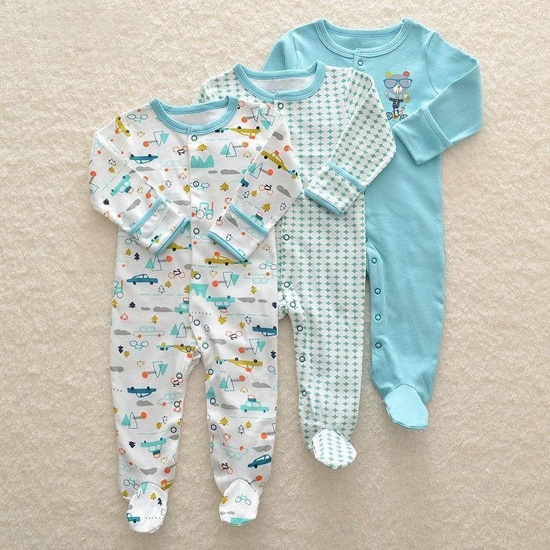 3pcs Set Baby Romper Newborn Sleep suit Flower Baby Rompers Infant Baby Clothes Long Sleeve Newborn Jumpsuits Pajamas for Kids - Fabs things