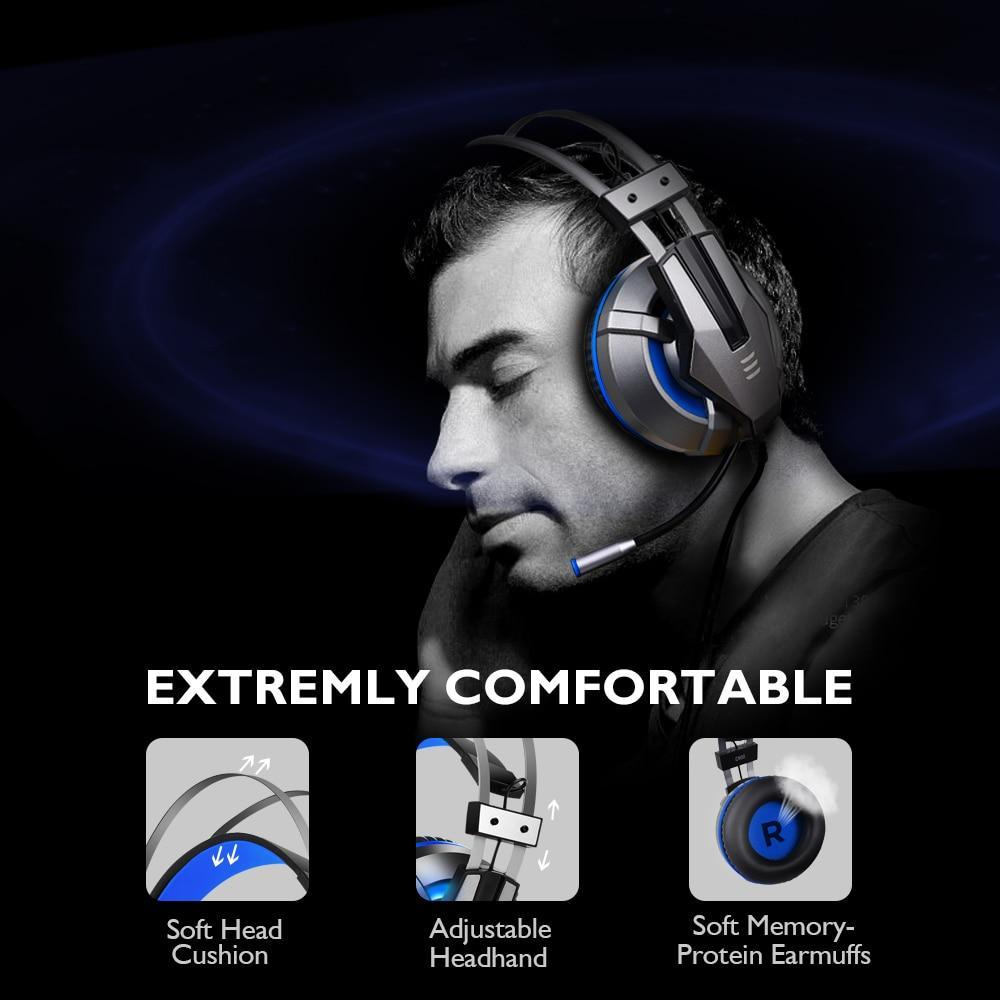 NEW Trend  Gaming Headset Gamer Ear Wired Headphones for Smartphone/PS4/PC/Xbox with Retractable Rotate Microphone and LED Light - Fabs things