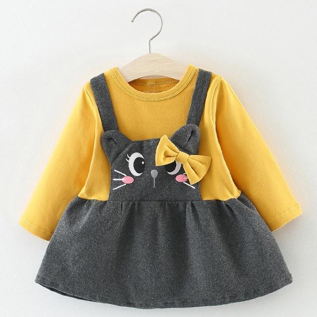 Newborn Baby Girl Cartoon Dress With Bag Infant Clothing Toddler Dress In elegant Design Made for Kids - Fabs things