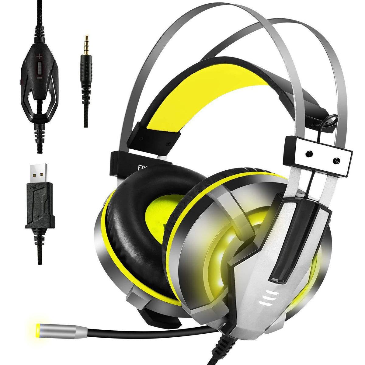 NEW Trend  Gaming Headset Gamer Ear Wired Headphones for Smartphone/PS4/PC/Xbox with Retractable Rotate Microphone and LED Light - Fabs things