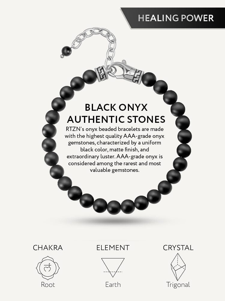 Black Onyx Beaded Bracelet - Chain Fit - Fabs things