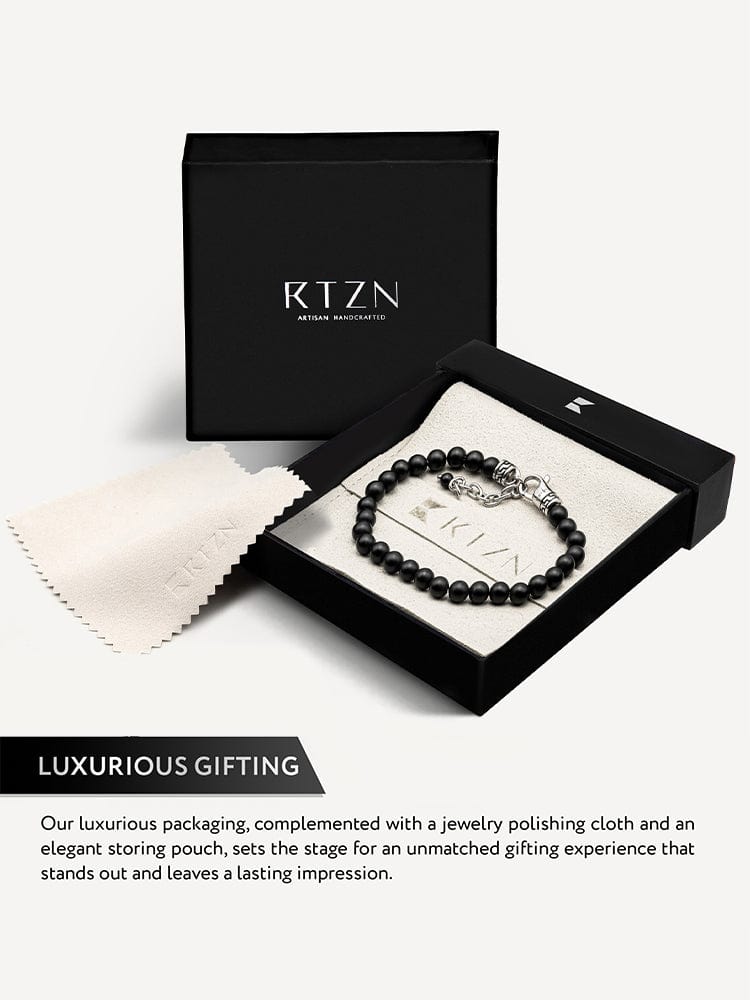 Black Onyx Beaded Bracelet - Chain Fit - Fabs things