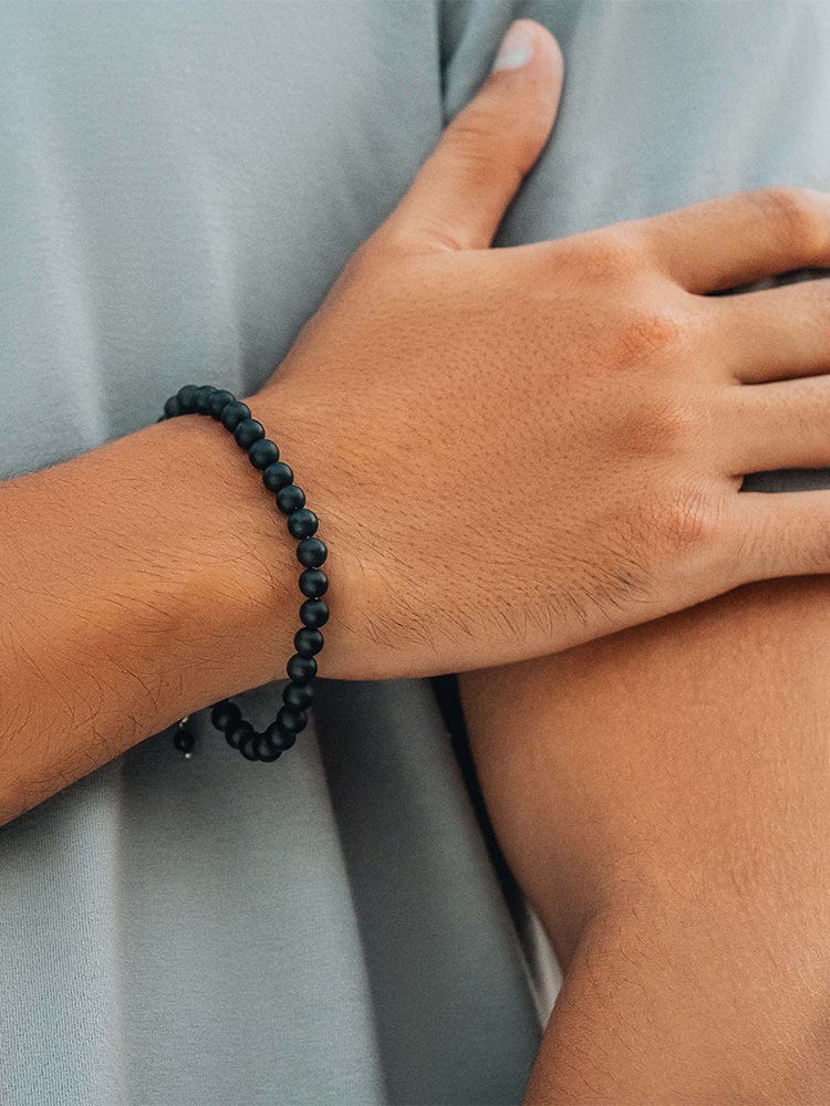 Black Onyx Beaded Bracelet - Chain Fit - Fabs things