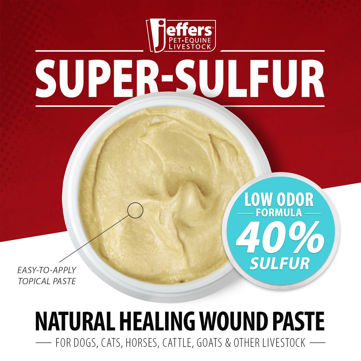 Jeffers Super-Sulfur Skin & Wound Healing Paste for Pets, Horses, & Livestock - Fabs things