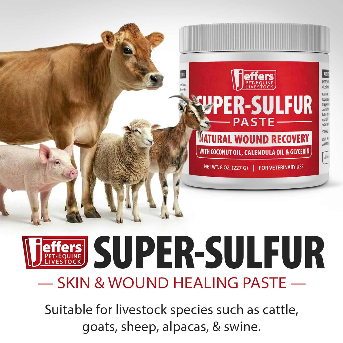 Jeffers Super-Sulfur Skin & Wound Healing Paste for Pets, Horses, & Livestock - Fabs things