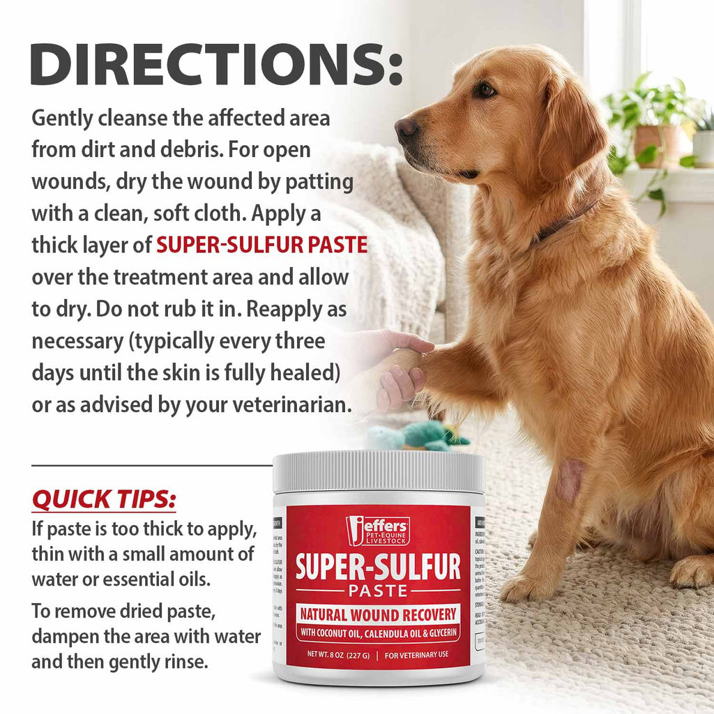 Jeffers Super-Sulfur Skin & Wound Healing Paste for Pets, Horses, & Livestock - Fabs things