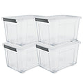 72/97QT Storage Box with Wheels & Lid – Stackable Heavy Duty Organizer 4-6-Pack - Fabs things