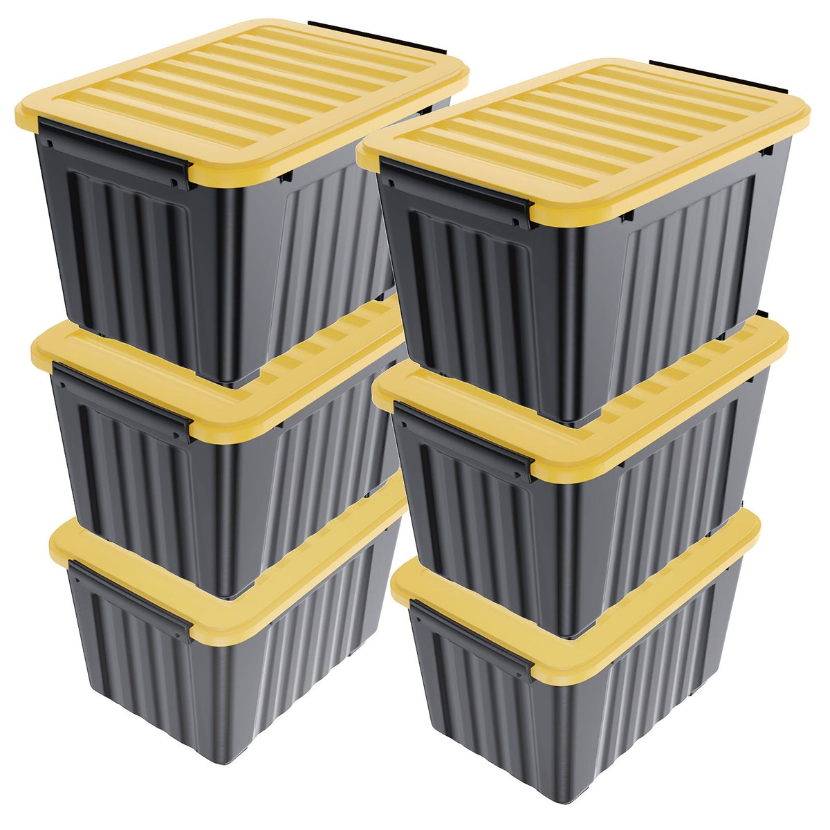 72/97QT Storage Box with Wheels & Lid – Stackable Heavy Duty Organizer 4-6-Pack - Fabs things