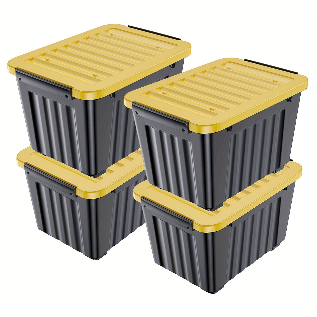 72/97QT Storage Box with Wheels & Lid – Stackable Heavy Duty Organizer 4-6-Pack - Fabs things