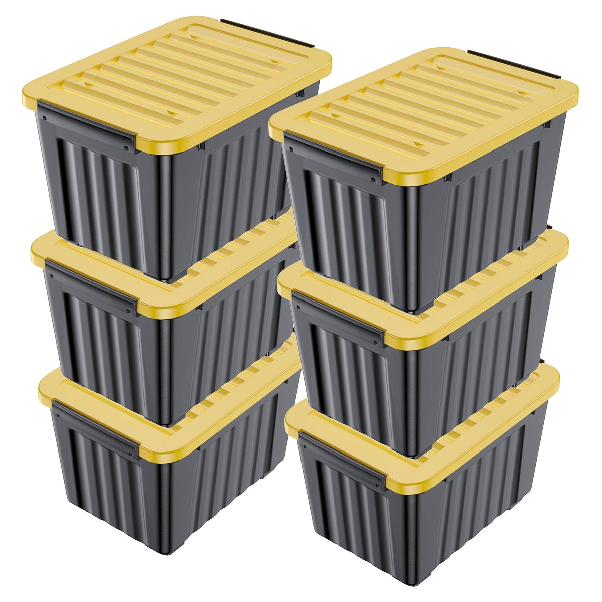 72/97QT Storage Box with Wheels & Lid – Stackable Heavy Duty Organizer 4-6-Pack - Fabs things