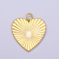 Dainty Sunburst Heart Charm, 16K Gold Filled Sunburst Heart Pendant, Women Sunburst Heart Pendant Jewelry N-271 AC-697