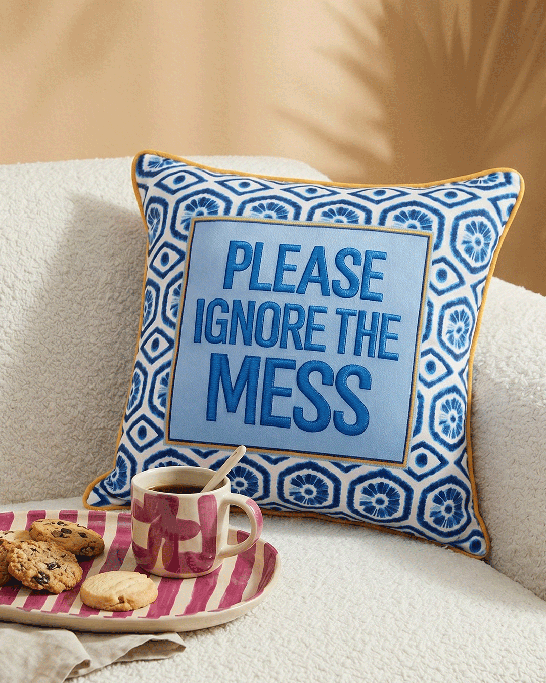 please ignore the mess pillow