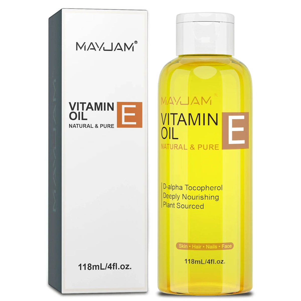 MAYJAM Natural & Pure Vitamin E Oil Skincare Moisturizing Brighten Skin Tone 118ml 236ml Face Care Oil - Fabs things
