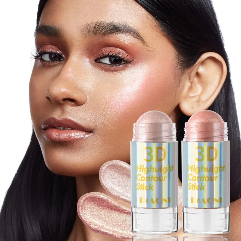 6 Colors 3D Face Brighten Highlighter Bar Cosmetic Face Contour Bronzer Shimmer Highlighter Stick Concealer Cream Makeup tool - Fabs things