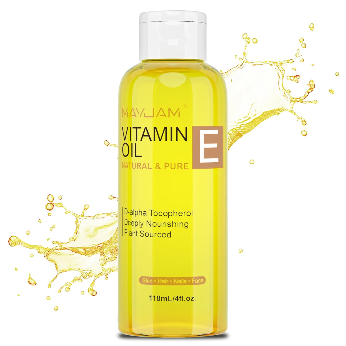 MAYJAM Natural & Pure Vitamin E Oil Skincare Moisturizing Brighten Skin Tone 118ml 236ml Face Care Oil - Fabs things