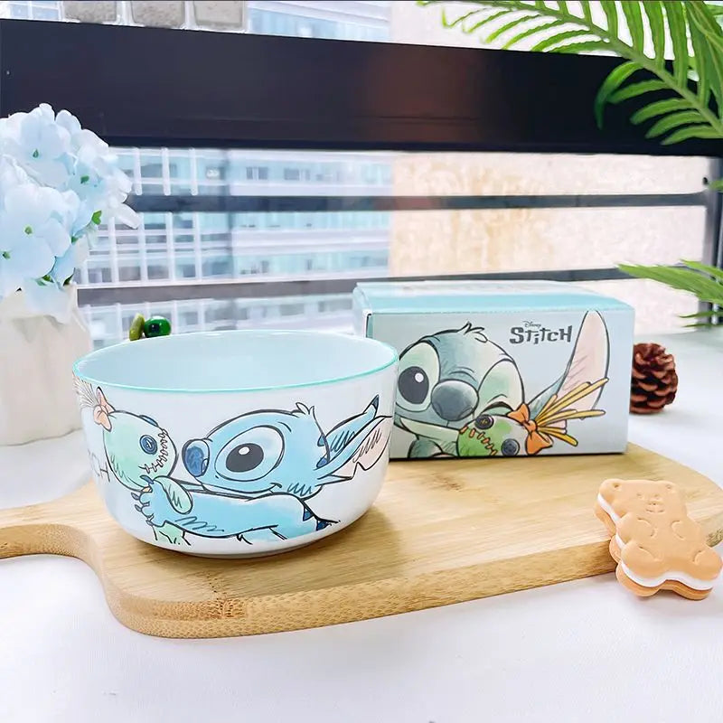 ZOOUSQII Ceramic Dinnerware Set - Cute Rice Bowls, Plates, and Chopsticks Gift Box