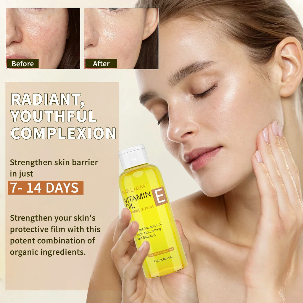 MAYJAM Natural & Pure Vitamin E Oil Skincare Moisturizing Brighten Skin Tone 118ml 236ml Face Care Oil - Fabs things