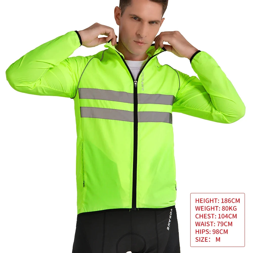 WOSAWE Men Cycling Windbreaker MTB Bicycle Long Sleeve Coat Water Resistant Outdoor Sport Jersey Bike Jacket Cycling Clothing