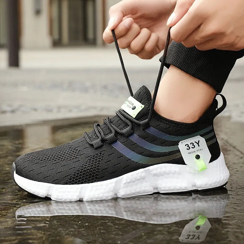 Men's Mesh Running Sneakers - Breathable & Lightweight