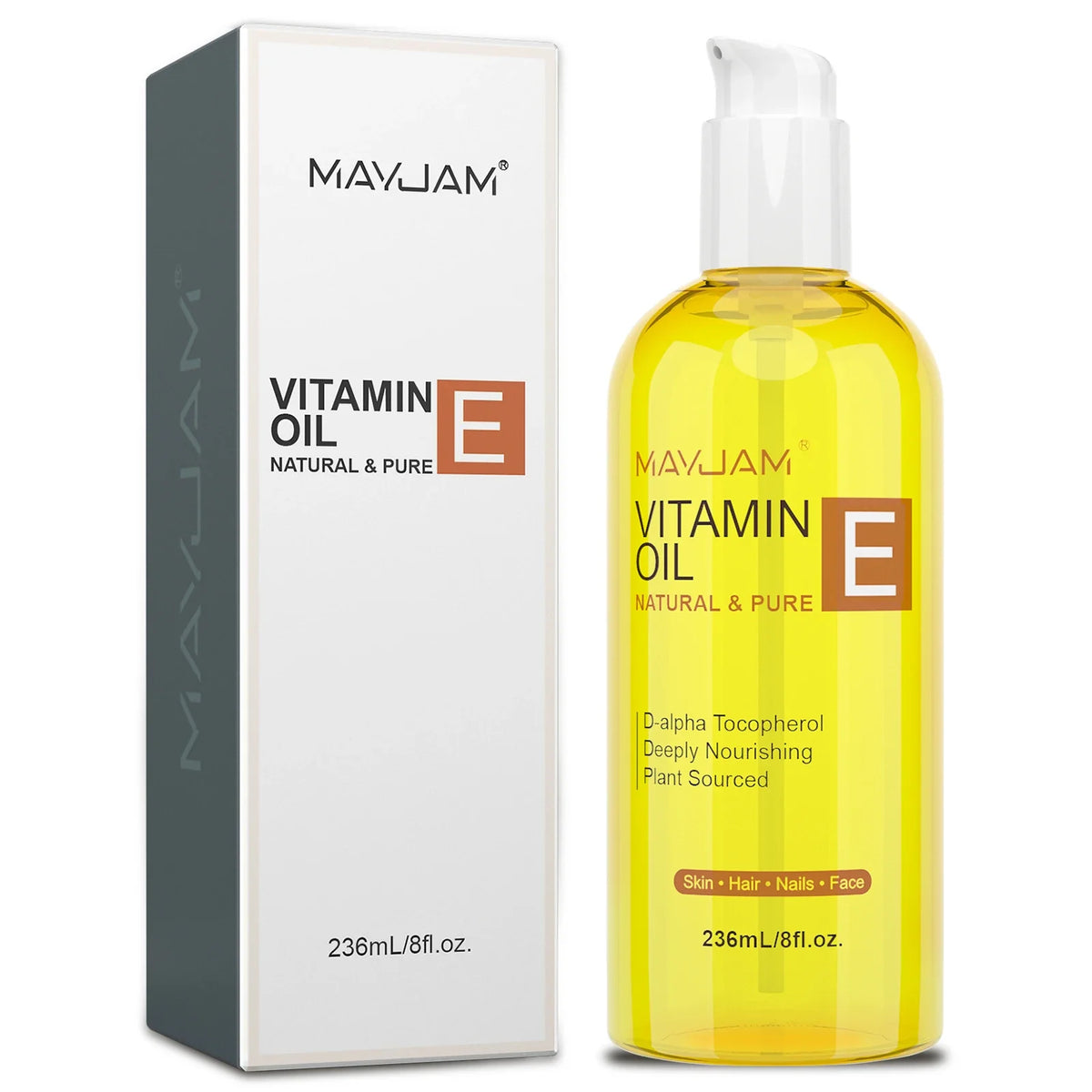 MAYJAM Natural & Pure Vitamin E Oil Skincare Moisturizing Brighten Skin Tone 118ml 236ml Face Care Oil - Fabs things