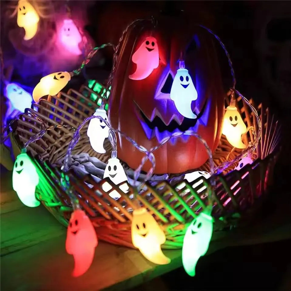 LED Halloween String Lights Battery Powered Decoration Lamp Indoor Outdoor Atmosphere Ghost Lights For Home Party Festival Decor - Fabs things