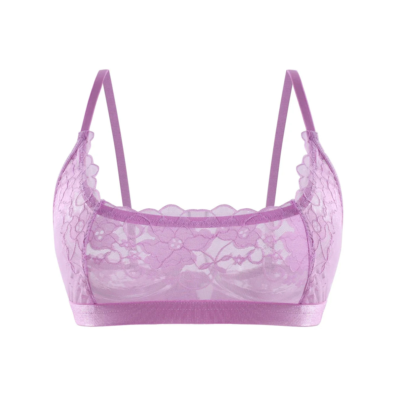 1pcs Fashion Style 2026 New Sheer Floral Lace Wire-Free No Pad Bra Underwear Unlined Brassiere Sexy Lingerie Elegant Women Bras