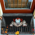 VIKAMA Halloween Clown Horror Theme Doormat Manhole Cover Design Entryway Anti Slip Mat Halloween Decor Personalized Rug