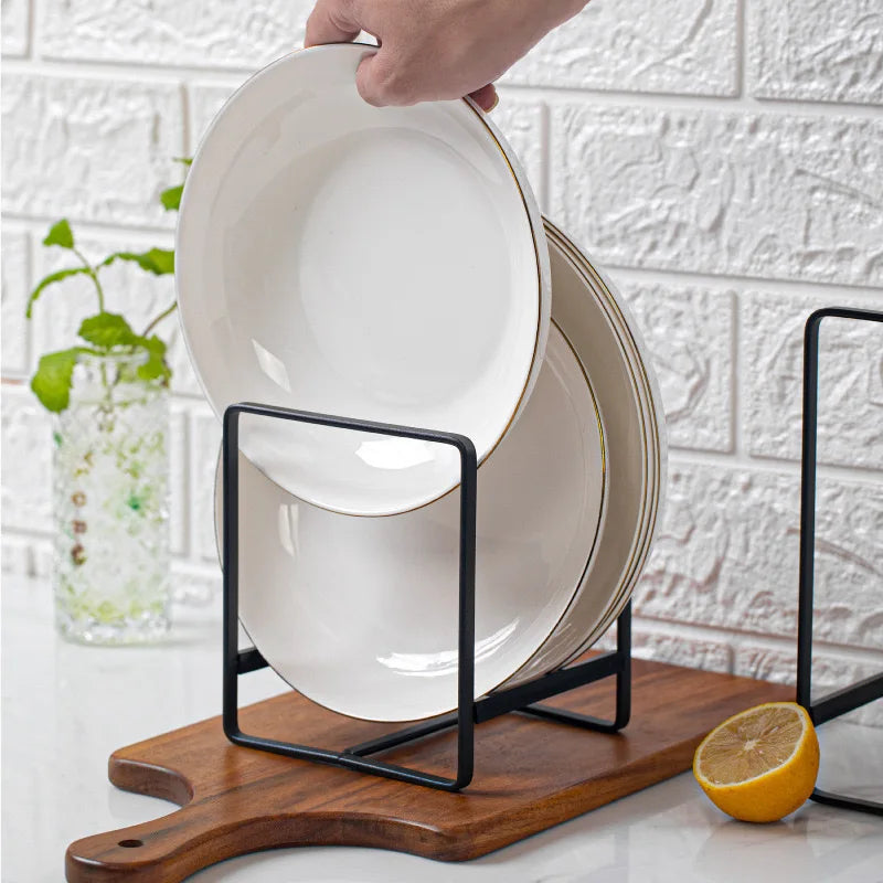 Kitchen Rack Dish Storage Rack Cabinet Dish Rack Dinner Plate Drain Rack Countertop Rack Plate Iron