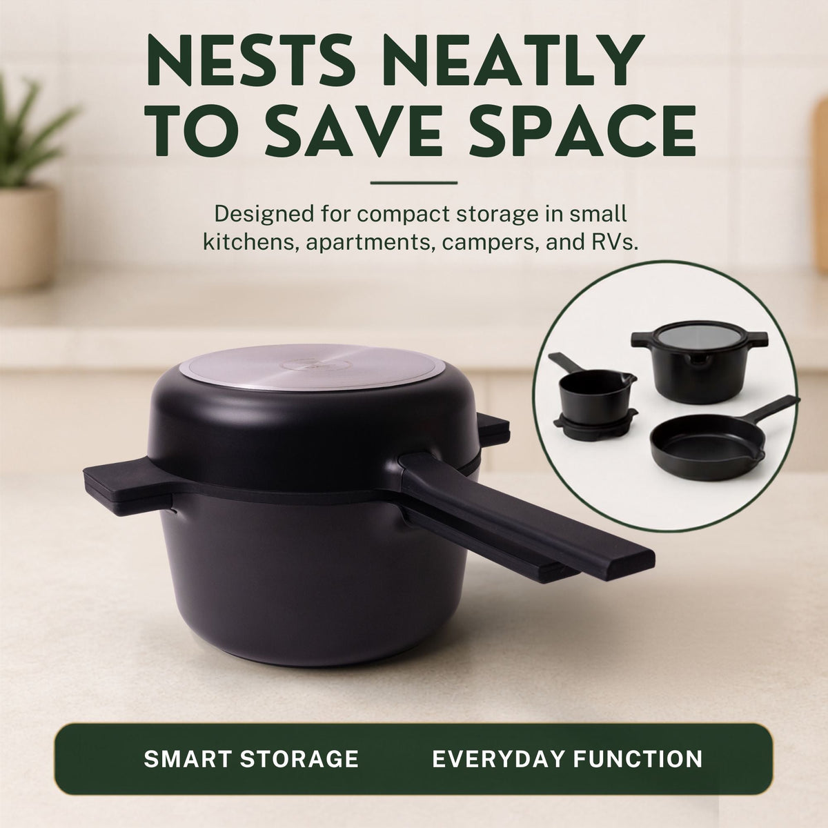 5-Piece Stackable Ceramic Nonstick Set - Fabs things