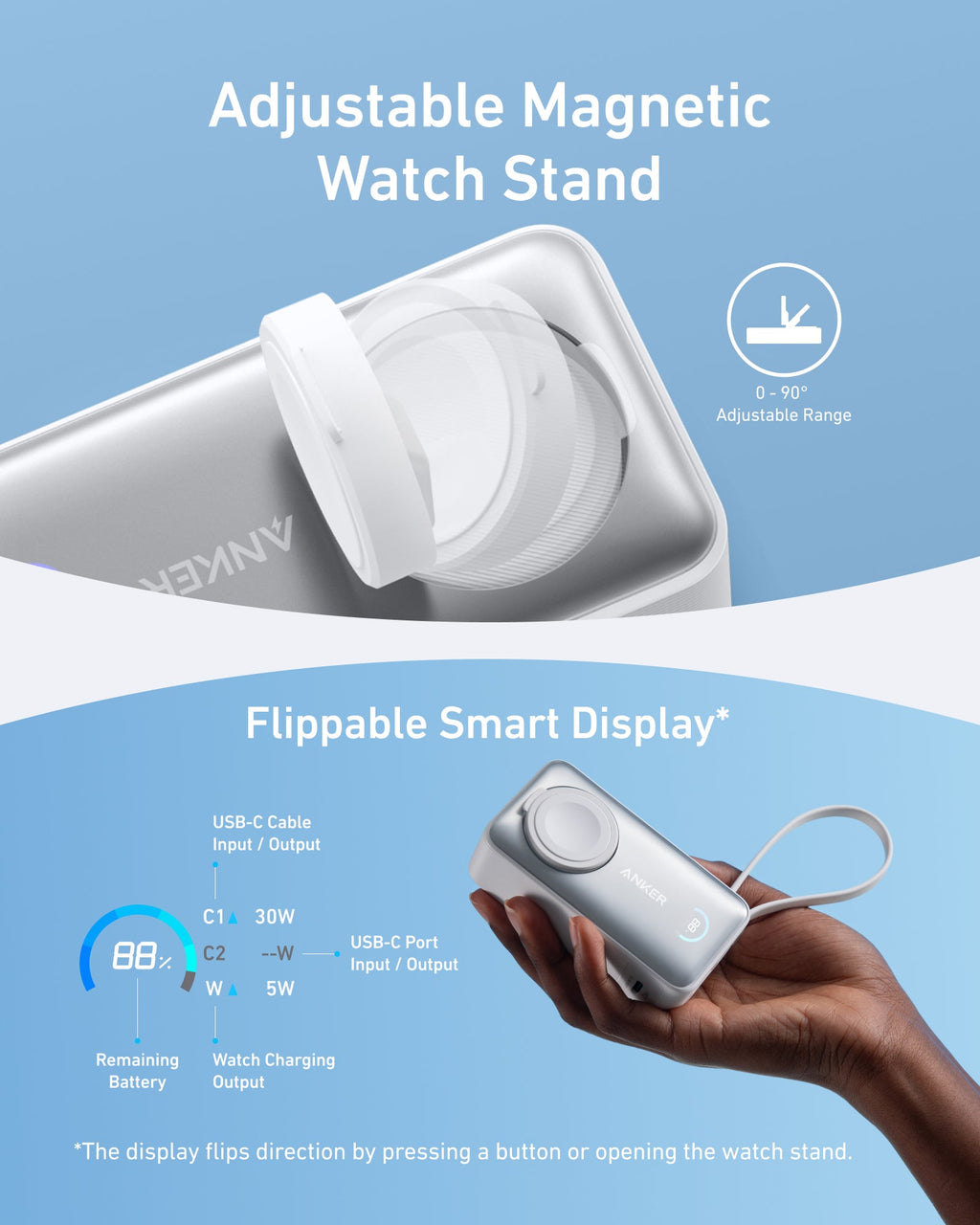 Anker MagGo Power Bank (10K, 35W, For Apple Watch) - Fabs things