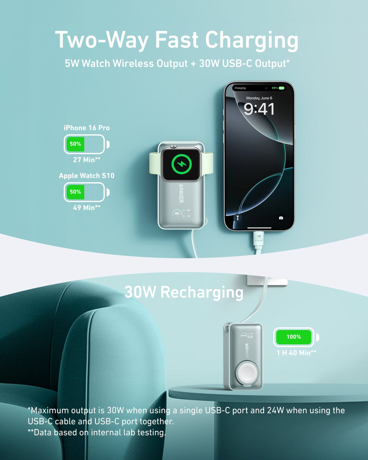 Anker MagGo Power Bank (10K, 35W, For Apple Watch) - Fabs things