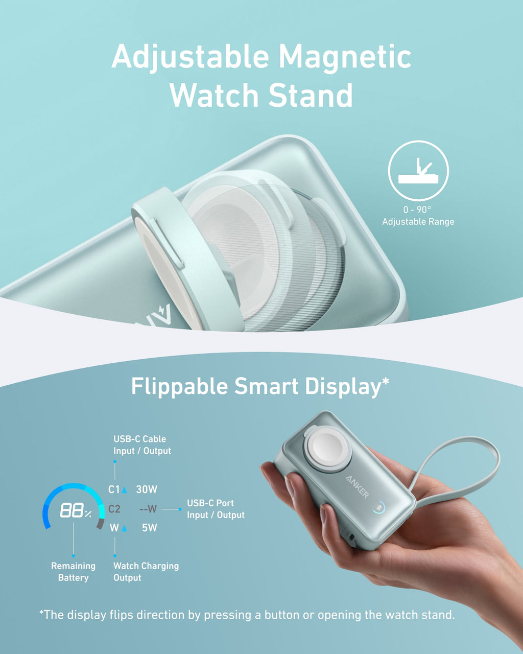 Anker MagGo Power Bank (10K, 35W, For Apple Watch) - Fabs things