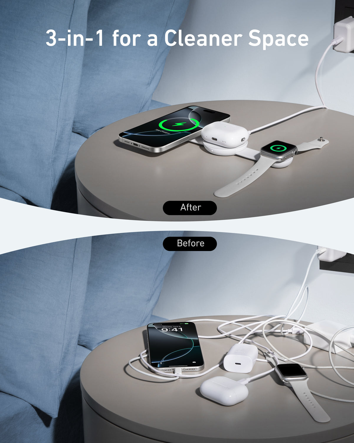 Anker MagGo Wireless Charging Station (3-in-1, Foldable Pad) - Fabs things