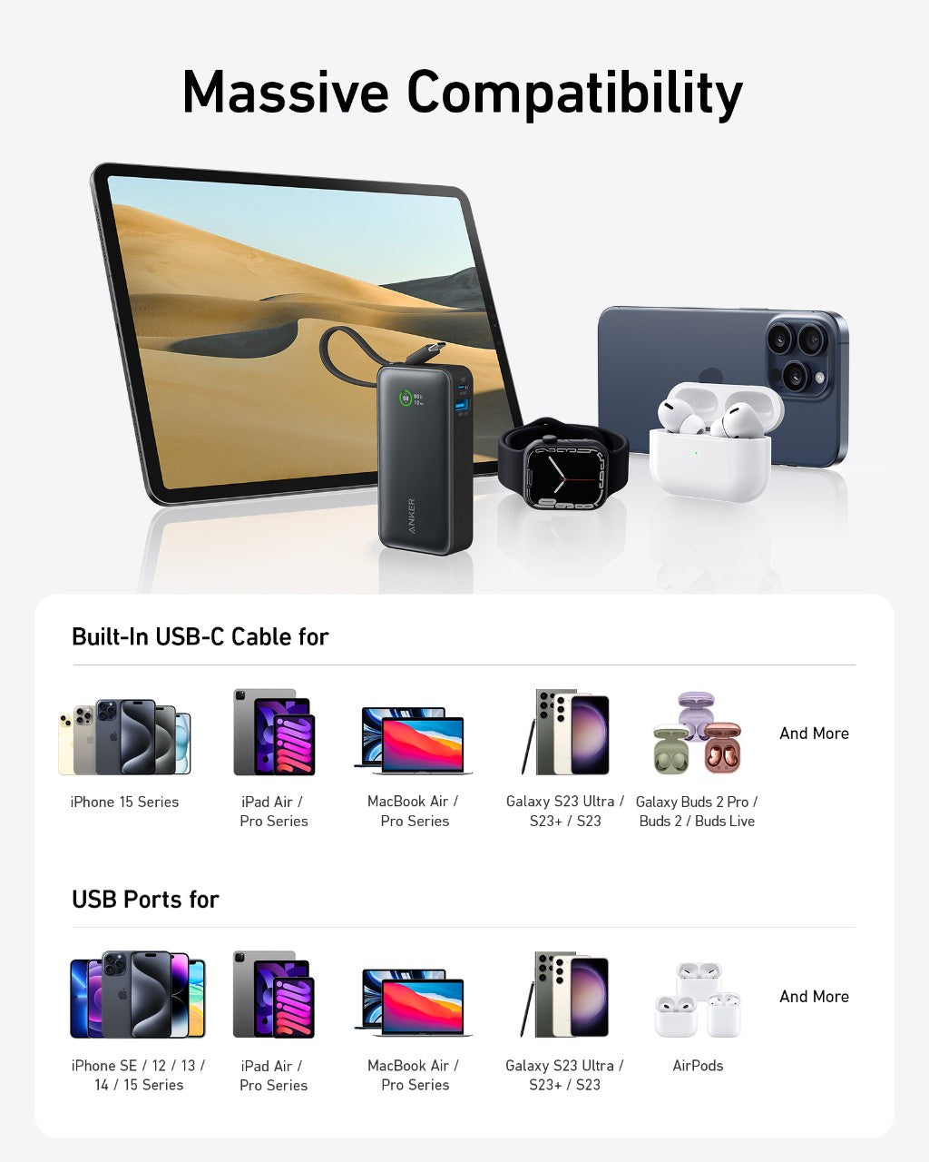 Anker Nano Power Bank (30W, Built-In USB-C Cable) - Fabs things