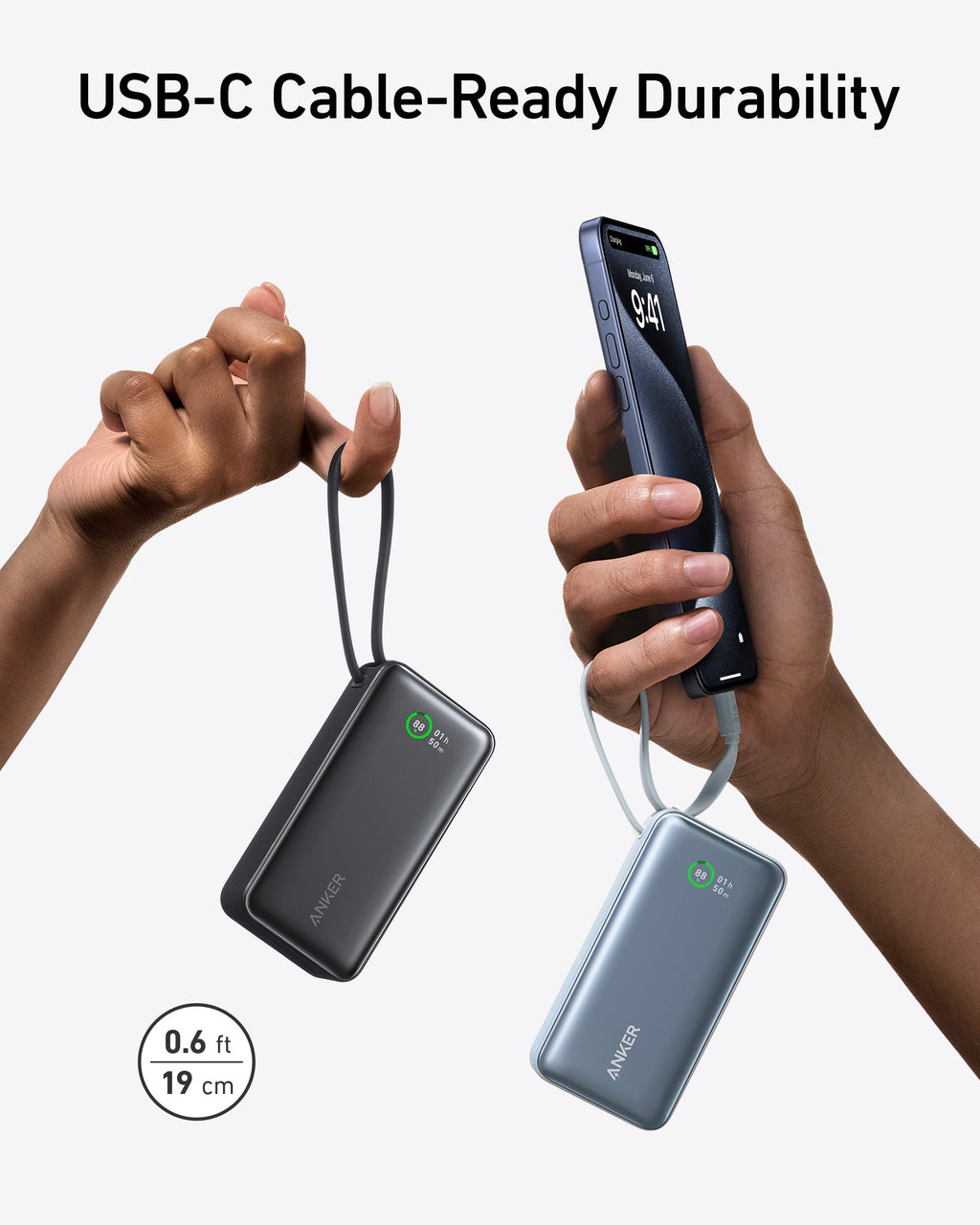 Anker Nano Power Bank (30W, Built-In USB-C Cable) - Fabs things