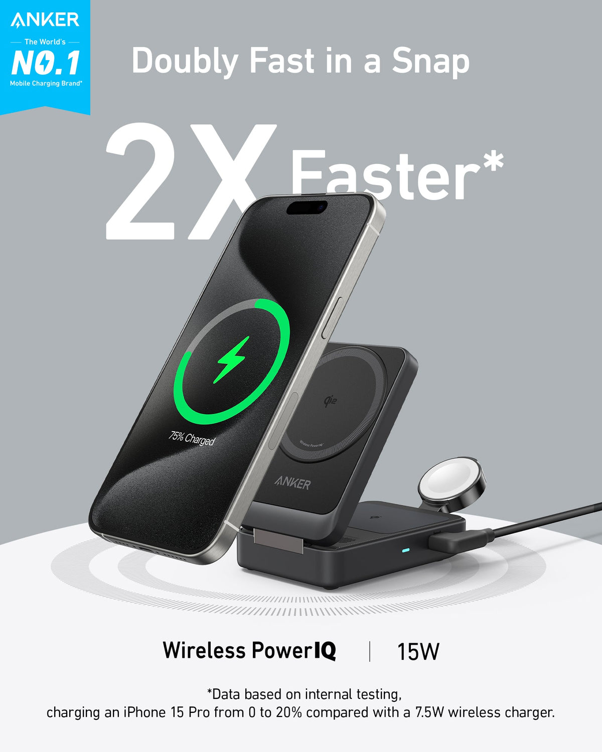 Anker MagGo Wireless Charging Station (Foldable 3-in-1) - Fabs things