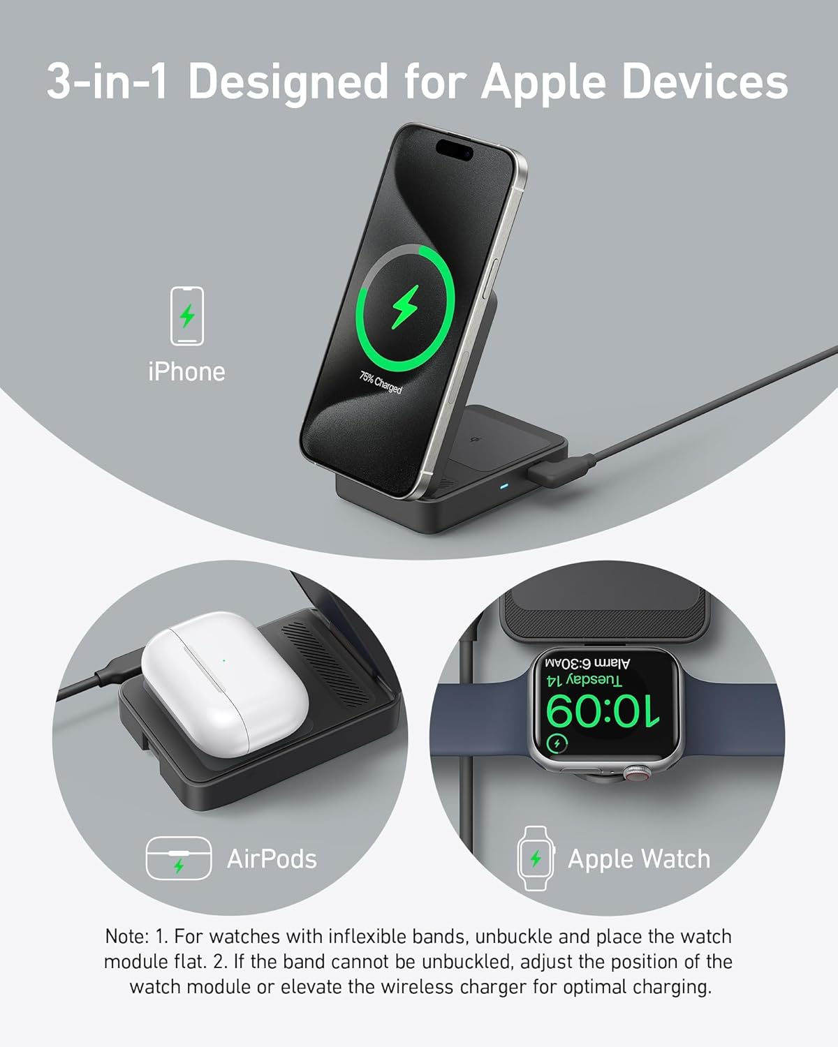 Anker MagGo Wireless Charging Station (Foldable 3-in-1) - Fabs things