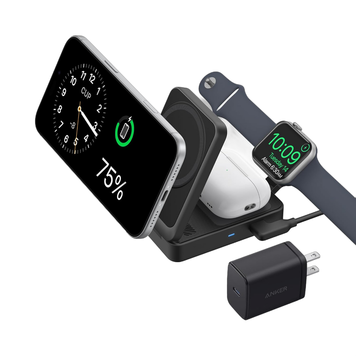 Anker MagGo Wireless Charging Station (Foldable 3-in-1) - Fabs things