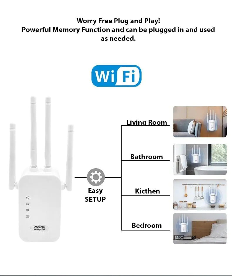 WiFi Range Extender Internet Booster Network Router Wireless Signal Repeater - Fabs things