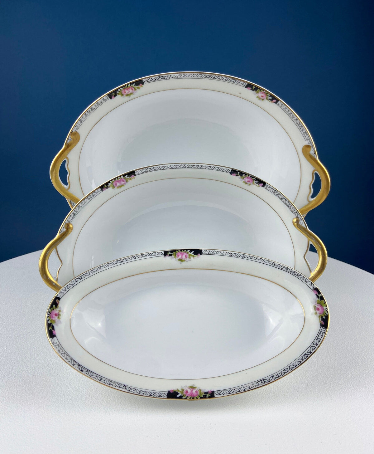 Classic Noritake Vintage Dinnerware. Beechmont Pattern. Small Rose Clusters with Black. Minimal Dining and Serving Set. Wedding Registry. - Fabs things