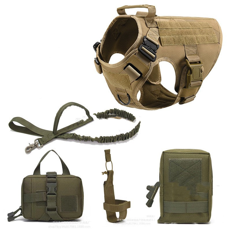Tactical Dog Harness Pet German Shepherd K9 Training Vest Dog Harness And Leash Set For All Breeds Dogs - Fabs things
