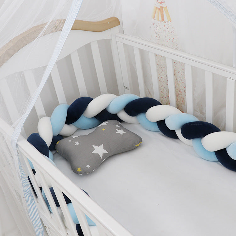 Baby Bumper Bed Braid Knot Pillow Cushion Bumper for Infant cuna Bebe lit Crib Protector Cot Bumper Room Decor - Fabs things