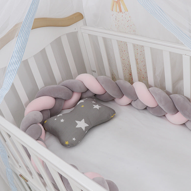 Baby Bumper Bed Braid Knot Pillow Cushion Bumper for Infant cuna Bebe lit Crib Protector Cot Bumper Room Decor - Fabs things