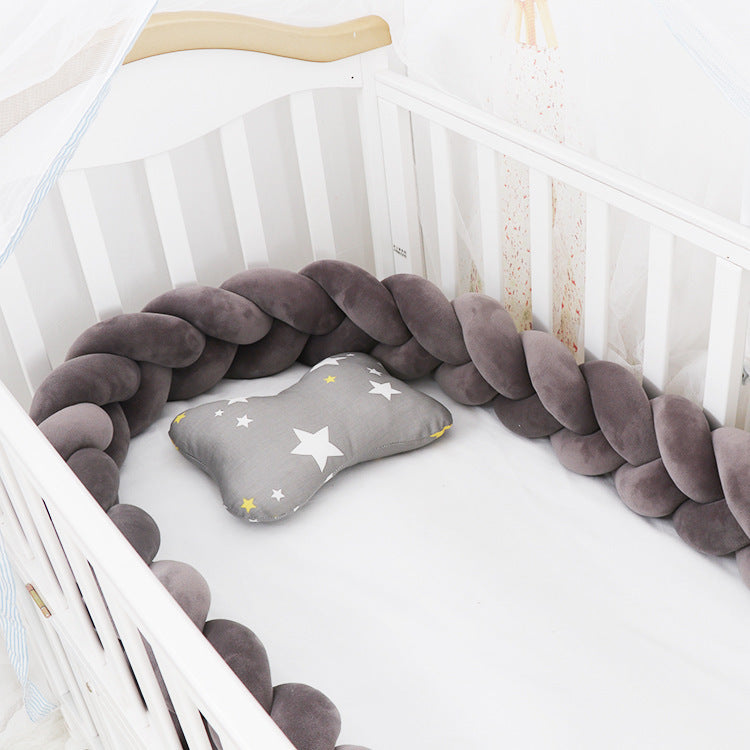Baby Bumper Bed Braid Knot Pillow Cushion Bumper for Infant cuna Bebe lit Crib Protector Cot Bumper Room Decor - Fabs things