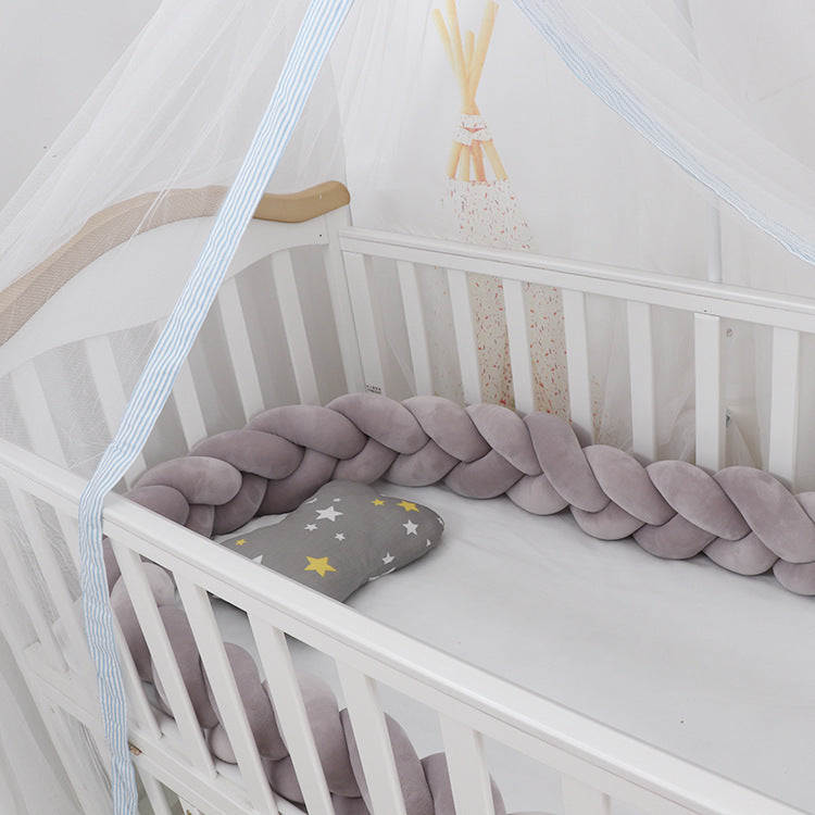 Baby Bumper Bed Braid Knot Pillow Cushion Bumper for Infant cuna Bebe lit Crib Protector Cot Bumper Room Decor - Fabs things