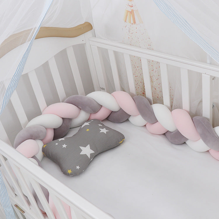 Baby Bumper Bed Braid Knot Pillow Cushion Bumper for Infant cuna Bebe lit Crib Protector Cot Bumper Room Decor - Fabs things
